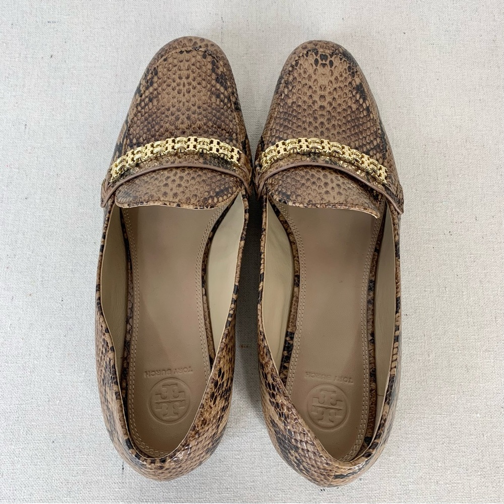 Tory Burch~Women’s “Roccia” Python Gemini‎ Link Leather Loafers/Flats~Sz 10.5 - Picture 8 of 13